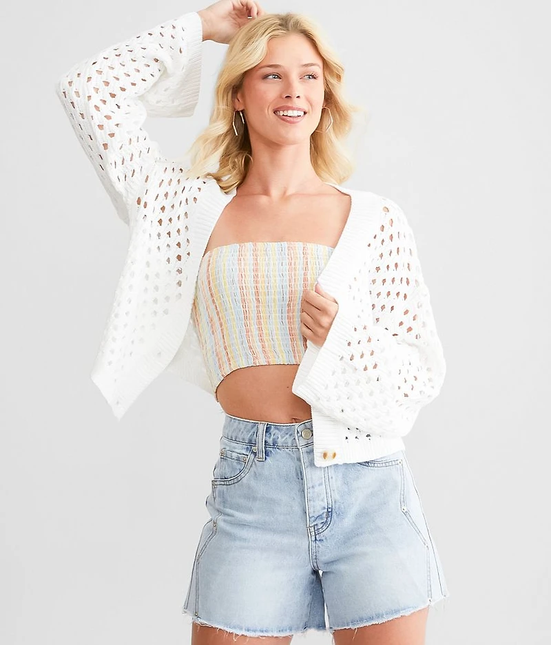 Cropped Crochet Cardigan