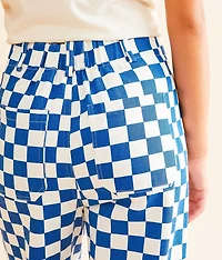 High Rise Wide Leg Checkerboard Pant