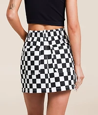 Checkered Stretch Mini Skirt