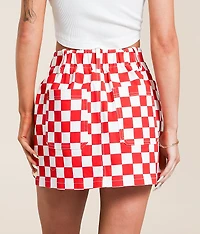 Checkered Stretch Mini Skirt