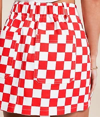 Checkered Stretch Mini Skirt