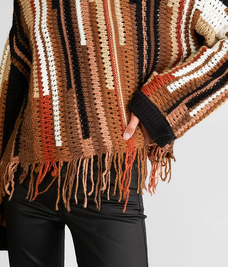 Fringe Cropped Sweater