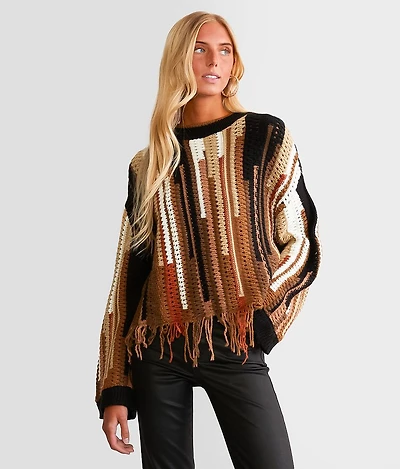 Fringe Cropped Sweater