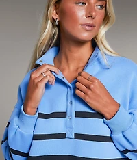 Striped Half Snap Pullover