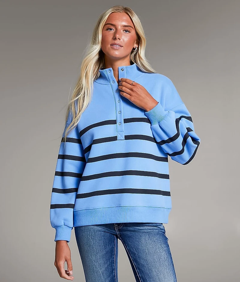 Striped Half Snap Pullover