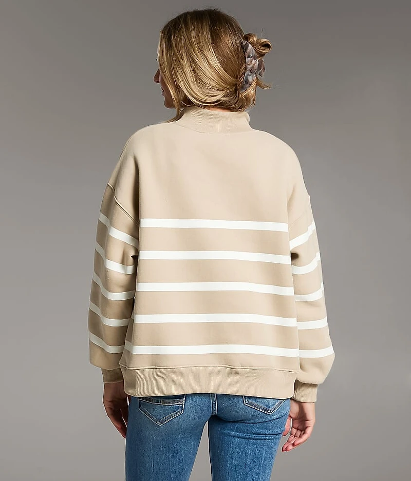 Prep Edit - Striped Half Snap Pullover