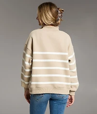 Prep Edit - Striped Half Snap Pullover