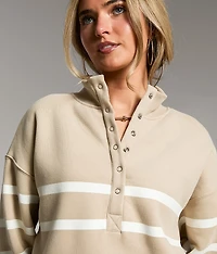 Prep Edit - Striped Half Snap Pullover