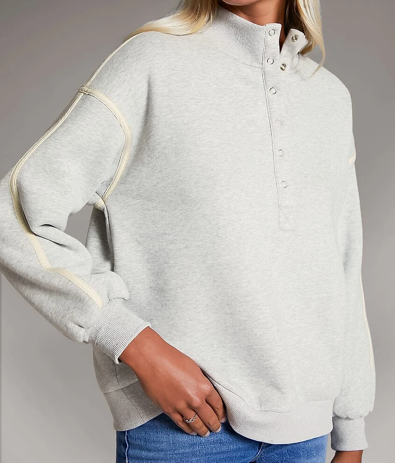 Mock Neck Half Snap Pullover