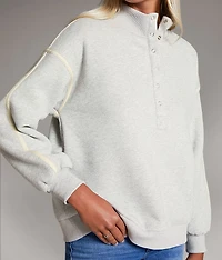 Mock Neck Half Snap Pullover