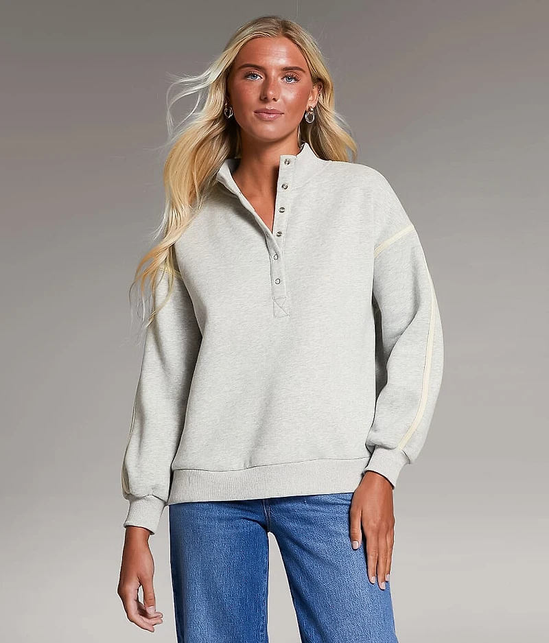Mock Neck Half Snap Pullover