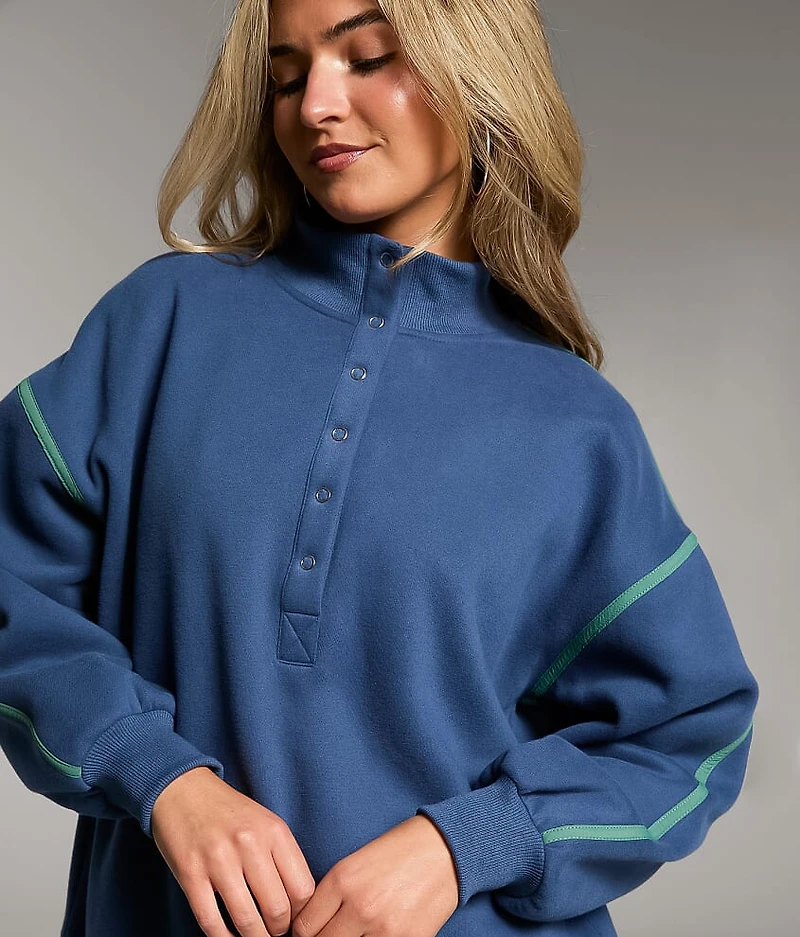 Prep Edit - Mock Neck Half Snap Pullover