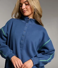 Prep Edit - Mock Neck Half Snap Pullover