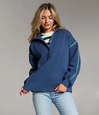 Prep Edit - Mock Neck Half Snap Pullover