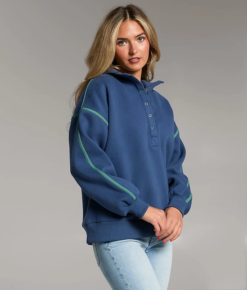 Prep Edit - Mock Neck Half Snap Pullover