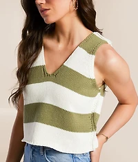 Striped Sweater Tank Top