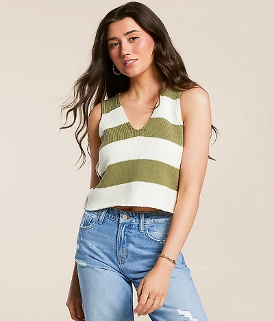 Striped Sweater Tank Top