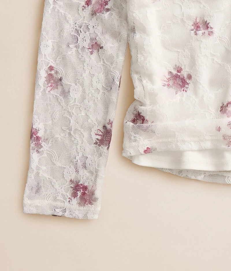 Girls - Floral Lace Top