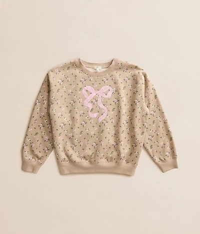 Girls - Floral Bow Pullover