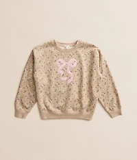 Girls - Floral Bow Pullover