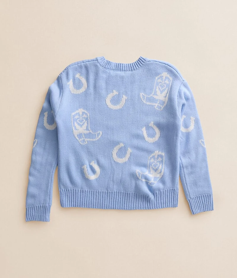 Girls - Horseshoes & Boots Sweater