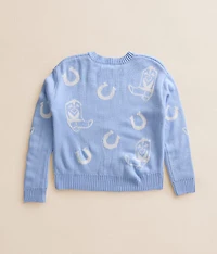 Girls - Horseshoes & Boots Sweater
