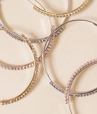 3 Pack Rhinestone Hoop Earring Set