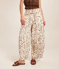 High Rise Dot Print Barrel Pant