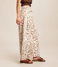 High Rise Dot Print Barrel Pant