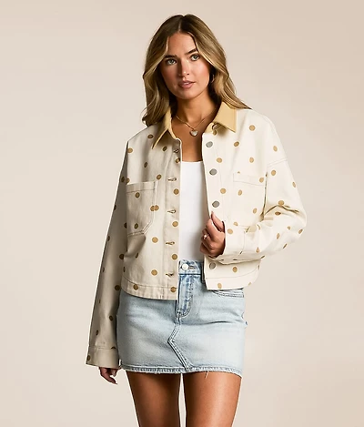 Polka Dot Denim Jacket