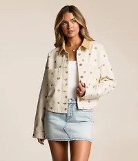 Polka Dot Denim Jacket