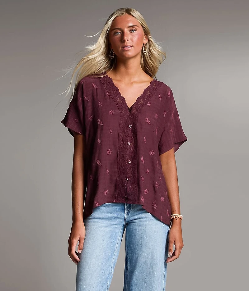 Embroidered Floral Top