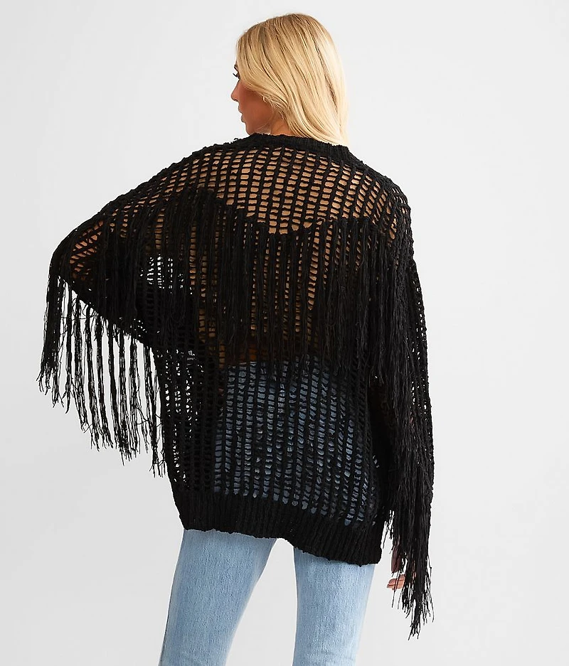 Fringe Cardigan Sweater