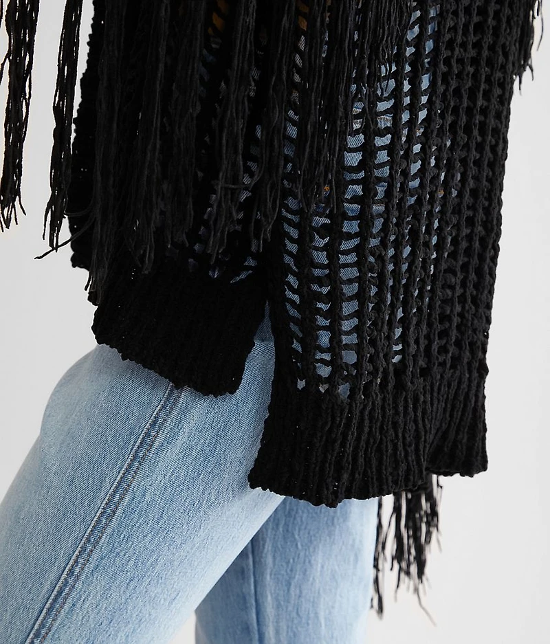 Fringe Cardigan Sweater