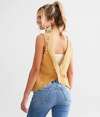 Washed Slub Knit Tank Top