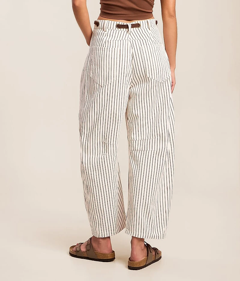 High Rise Striped Barrel Pant