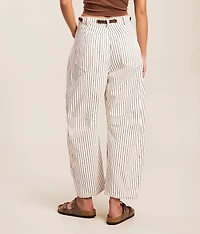 High Rise Striped Barrel Pant