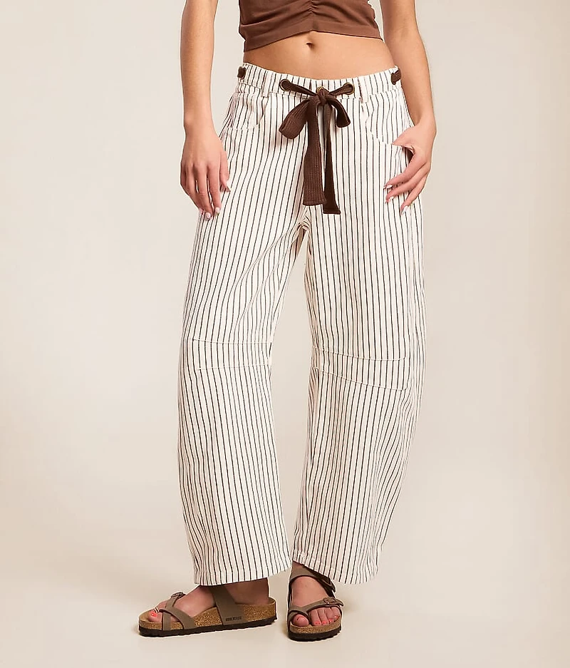 High Rise Striped Barrel Pant