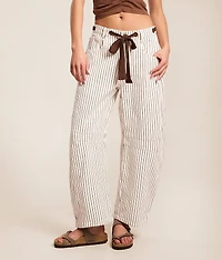 High Rise Striped Barrel Pant