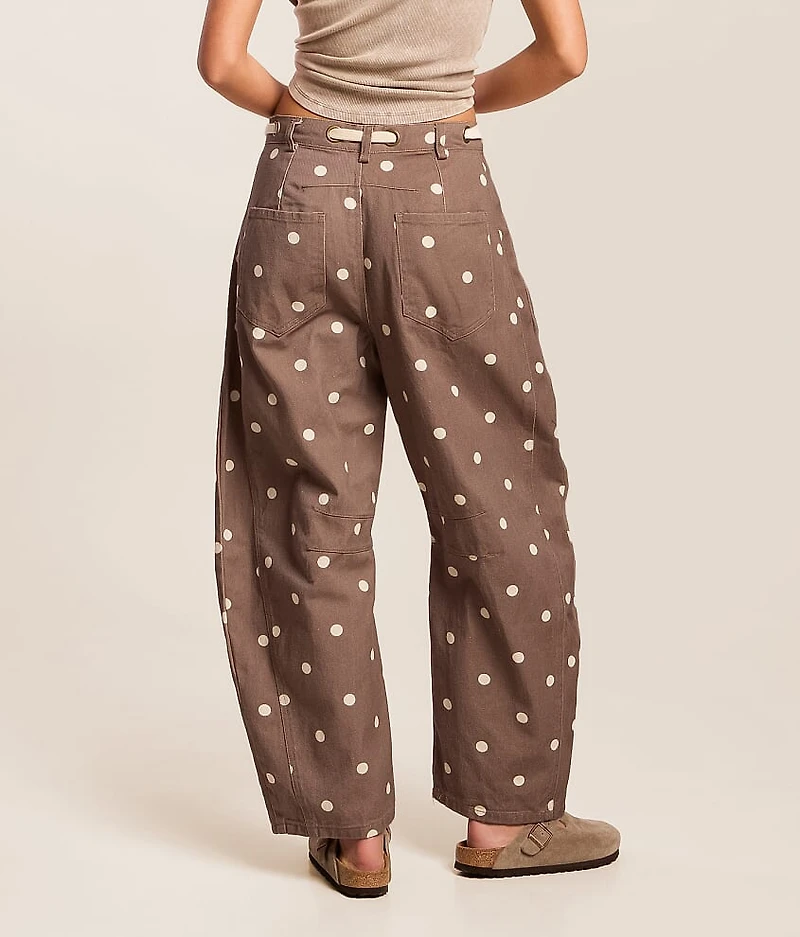 High Rise Polka Dot Barrel Pant