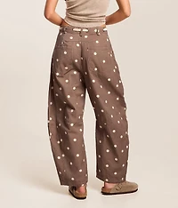High Rise Polka Dot Barrel Pant