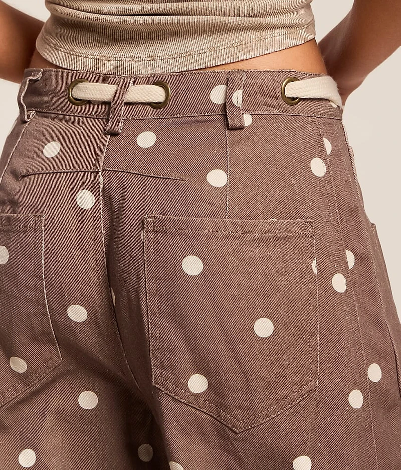 High Rise Polka Dot Barrel Pant