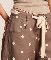 High Rise Polka Dot Barrel Pant