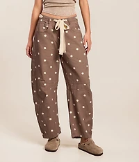 High Rise Polka Dot Barrel Pant