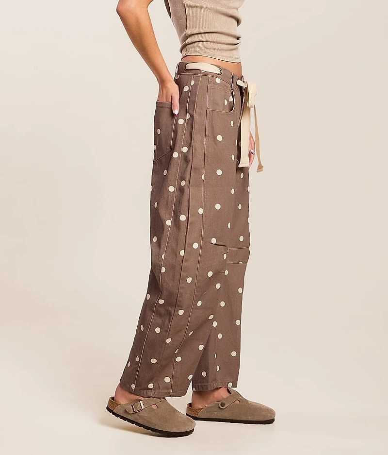 High Rise Polka Dot Barrel Pant