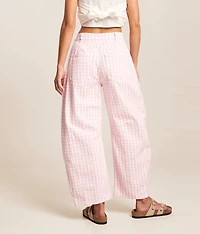 Gingham Barrel Pant