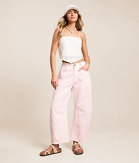 Gingham Barrel Pant