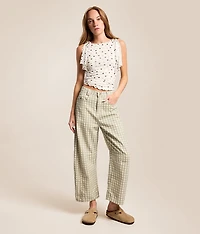 Gingham Barrel Pant