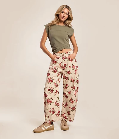 Floral Barrel Pant