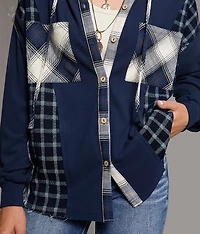 Plaid Hooded Shirt